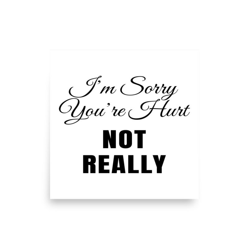 I’m Sorry You’re Hurt… Not Really Poster square