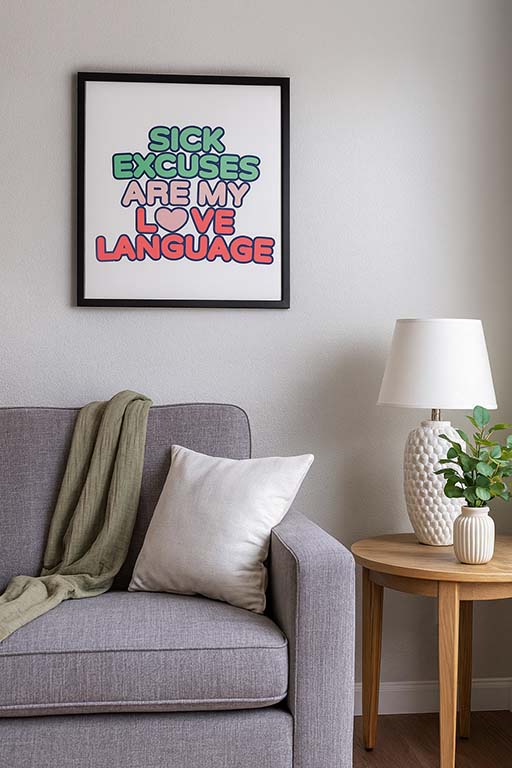 Sick Excuses Are My Love Language Poster
