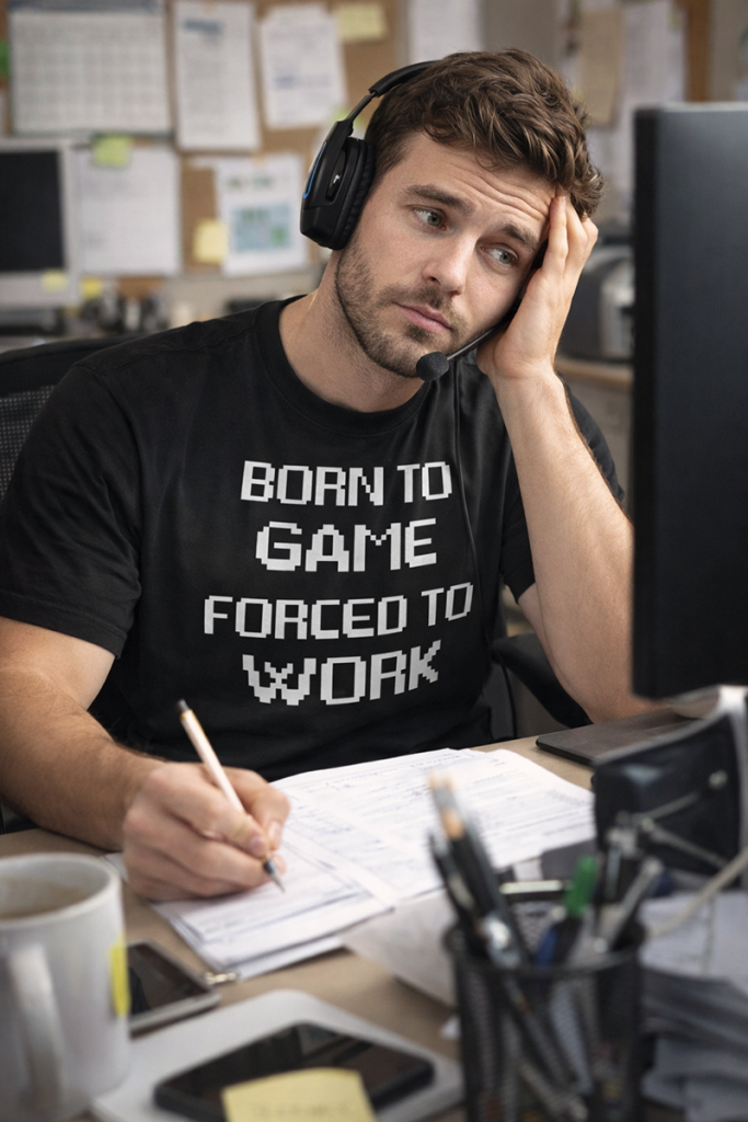 Born to Game Forced to Work T shirt