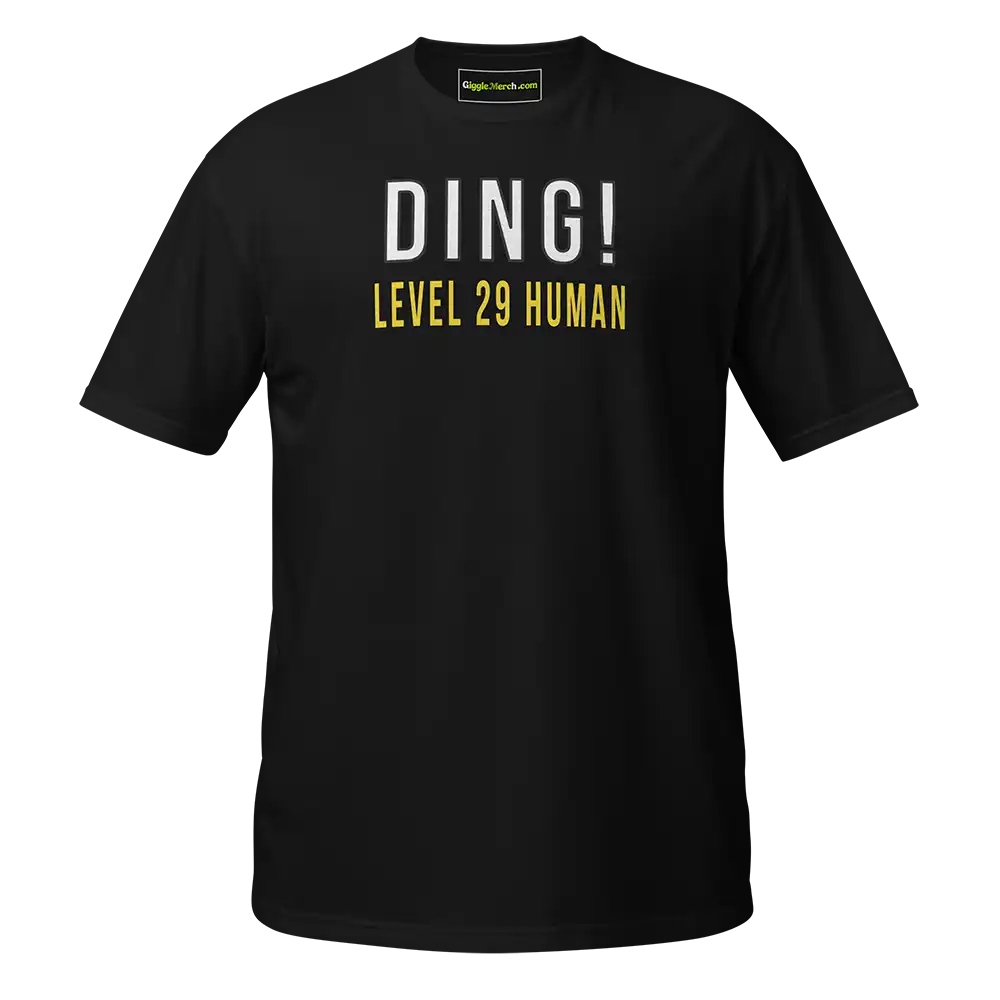 Ding! Level Up Personalized Birthday T-shirt black