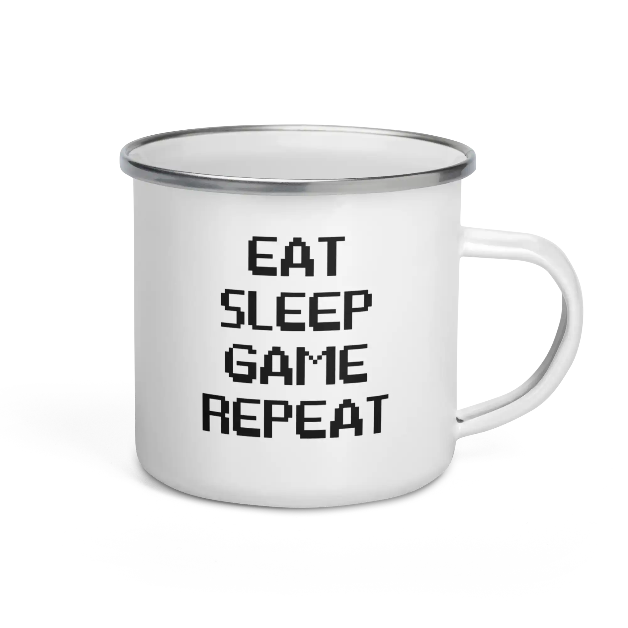 Eat Sleep Game Repeat Enamel Mug 12oz