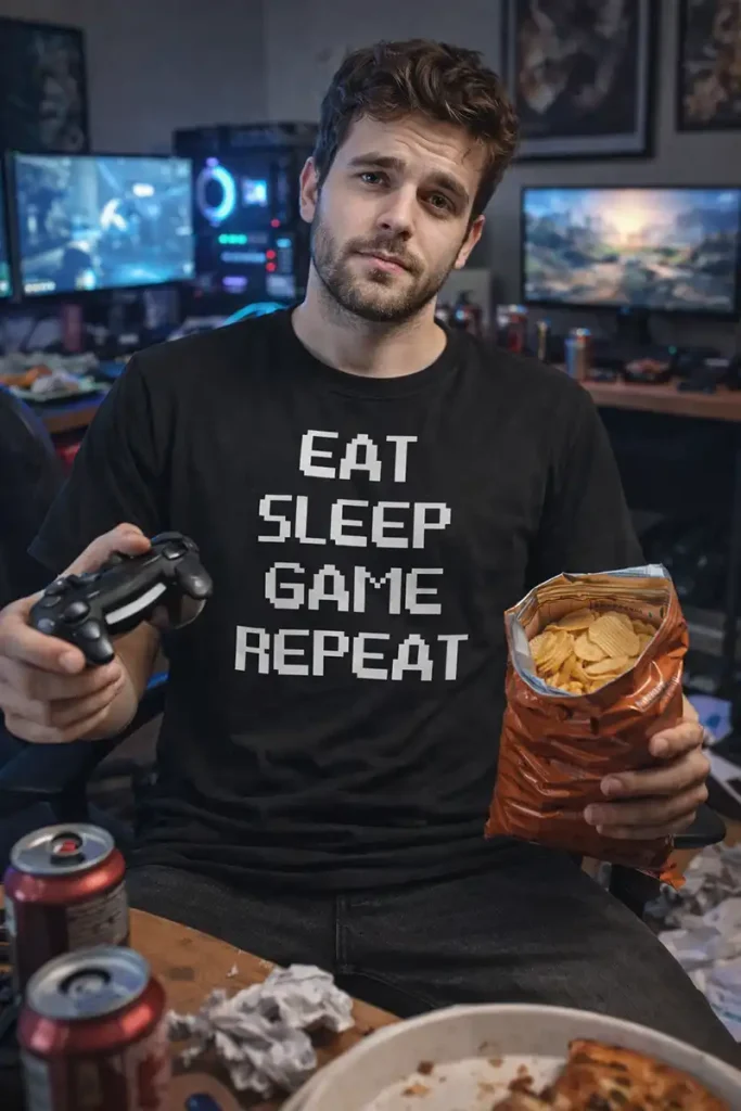 Eat Sleep Game Repeat T-shirt