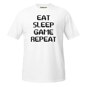 Eat Sleep Game Repeat T-shirt white