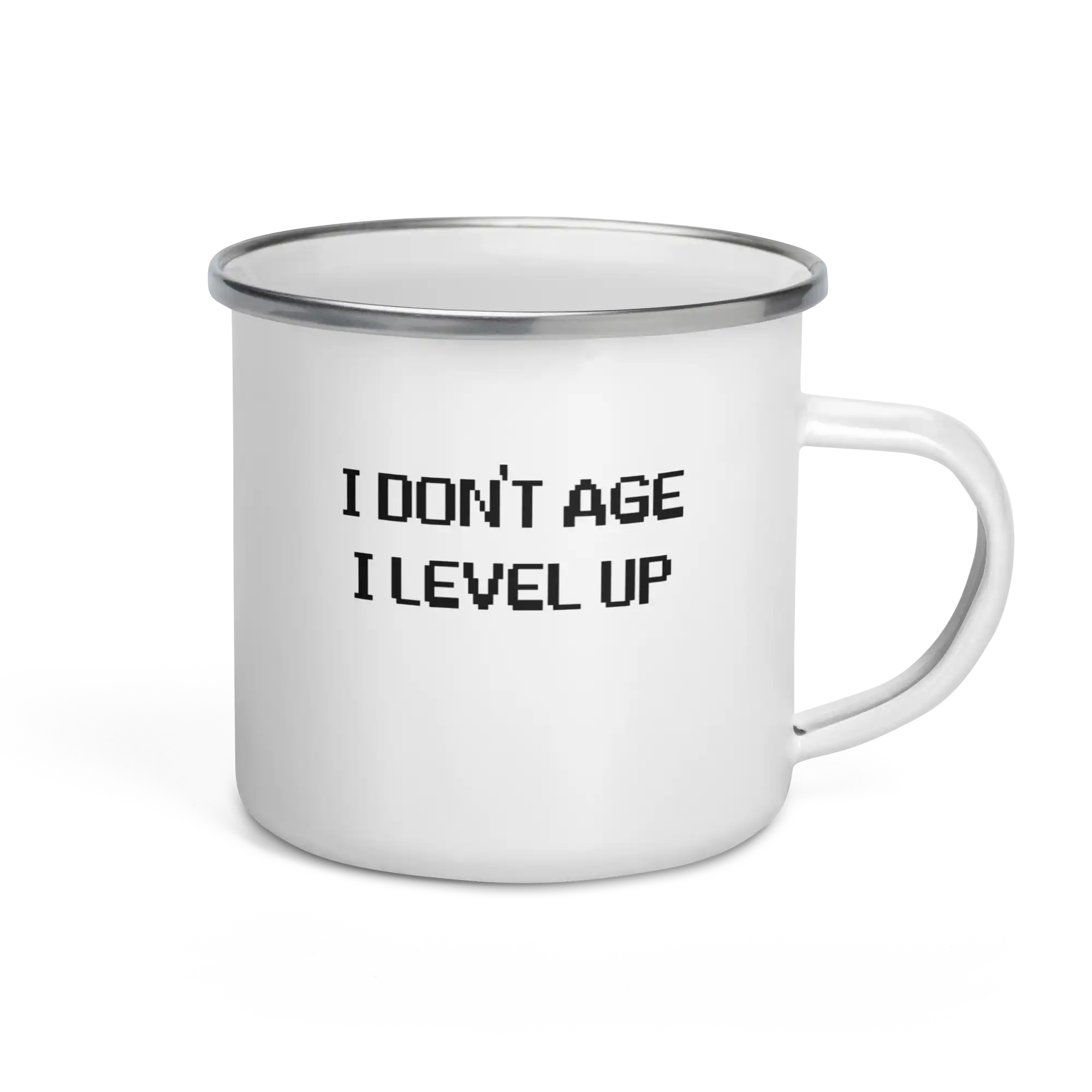 I don't age I level up enamel mug 12oz