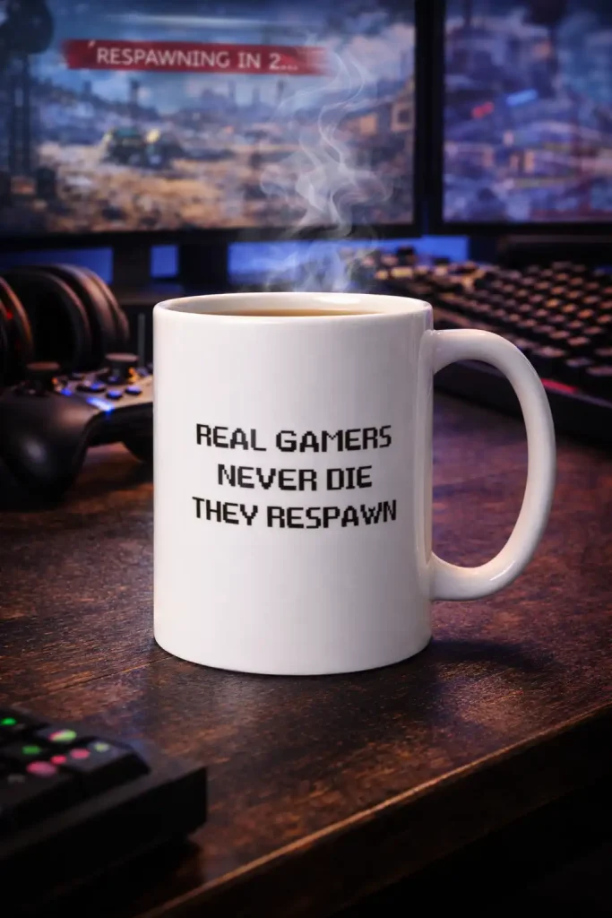 Real Gamers Never Die They Respawn Mug