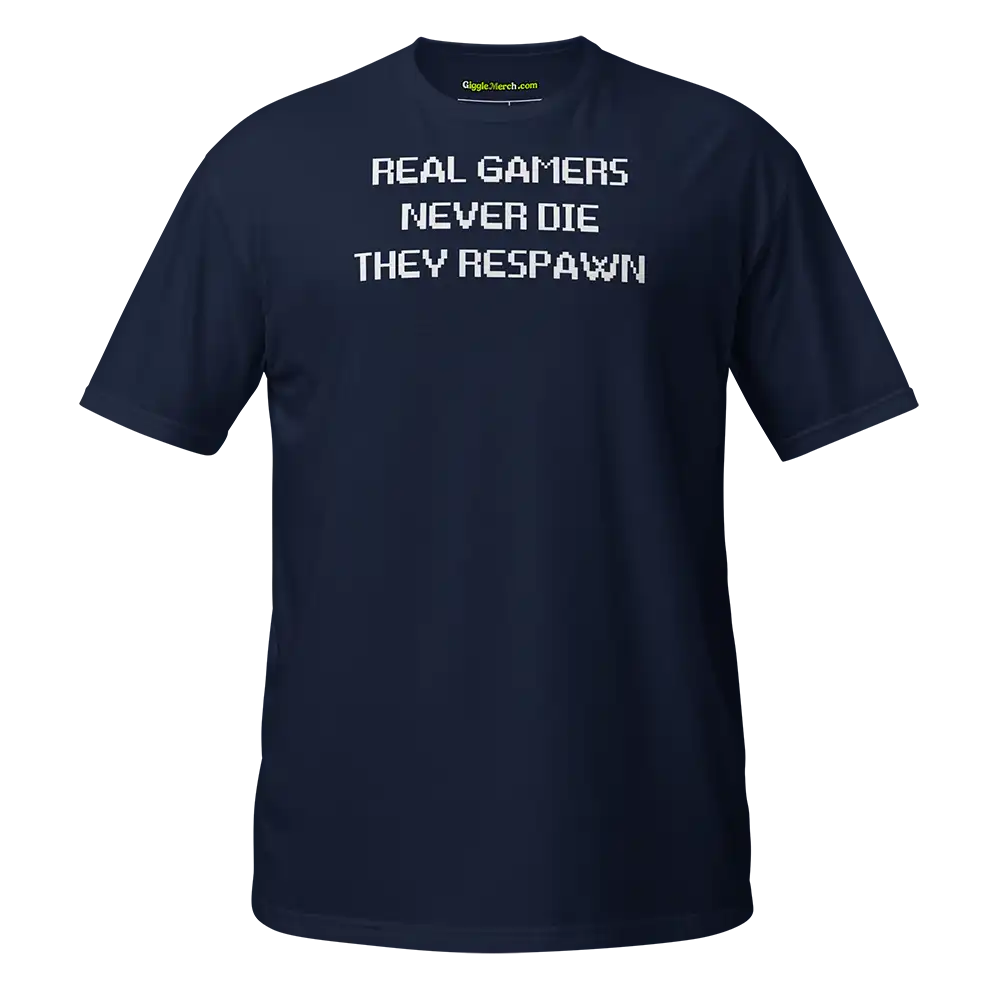 Real Gamers Never Die They Respawn T-shirt navy