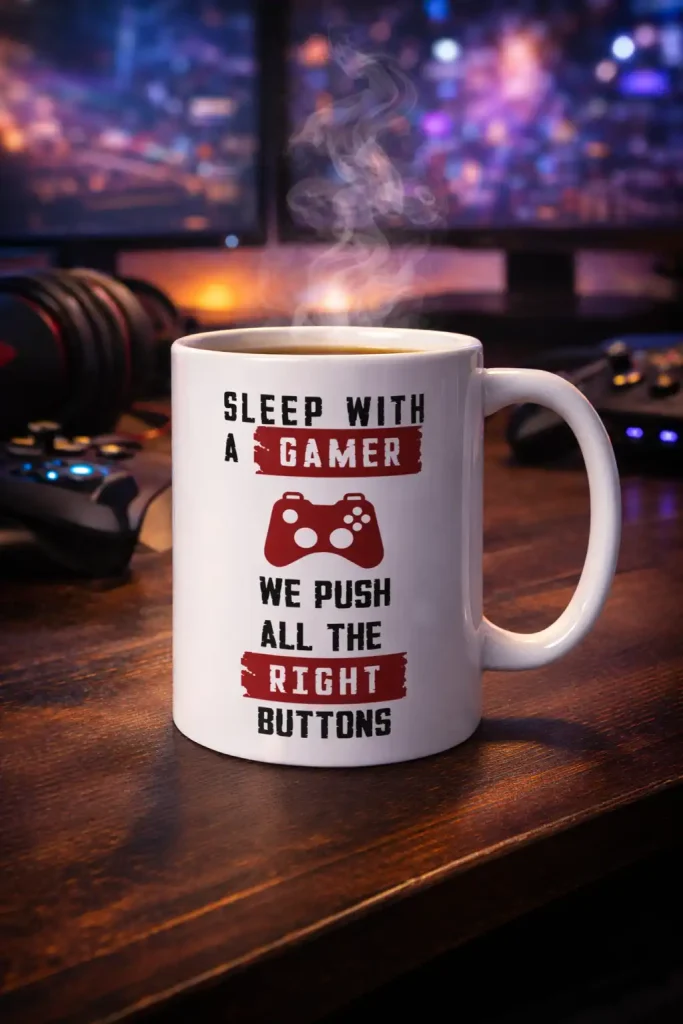 Sleep with a gamer we push all the right buttons Mug