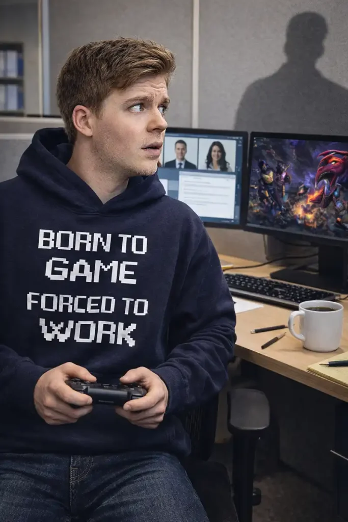 Born to Game Forced to Work Hoodie