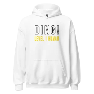 Ding! Level Up Personalized Birthday Hoodie white