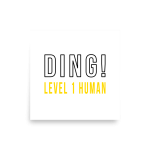 Ding! Level Up Personalized Birthday Poster square