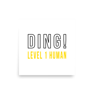 Ding! Level Up Personalized Birthday Poster square