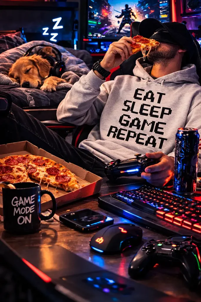 Eat Sleep Game Repeat Hoodie