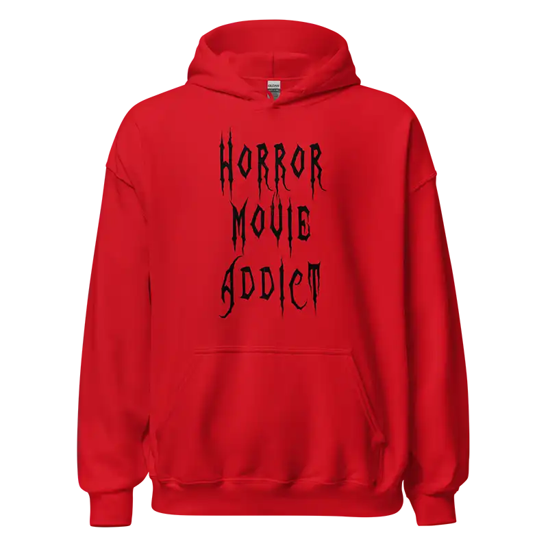 Horror Movie Addict Hoodie red