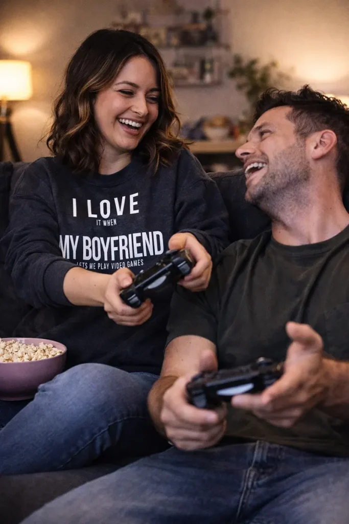 I Love It When My Boyfriend Lets Me Play Video Games Sweatshirt Crewneck