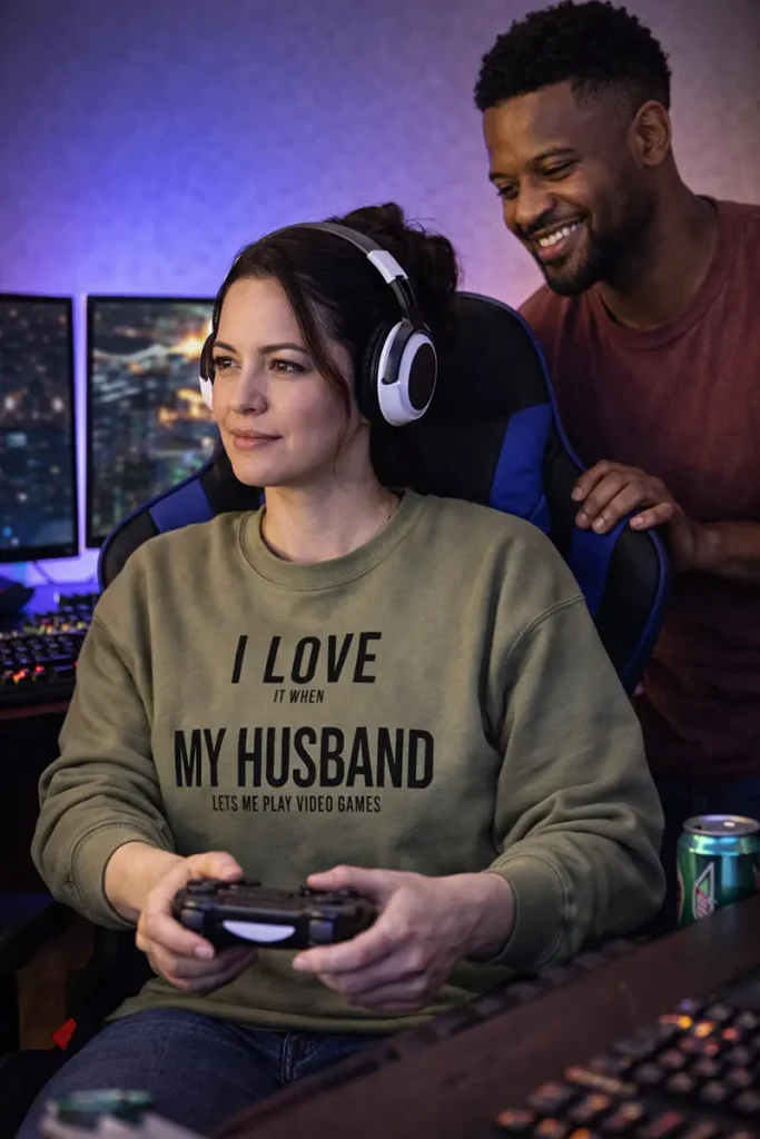 I Love It When My Husband Lets Me Play Video Games Sweatshirt Crewneck