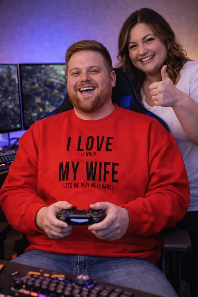 I Love It When My Wife Lets Me Play Video Games Sweatshirt Crewneck