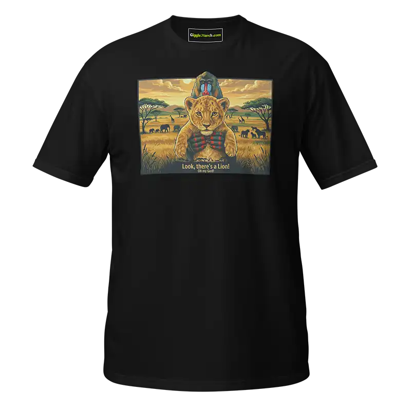 Look There's A Lion OMG T-shirt black