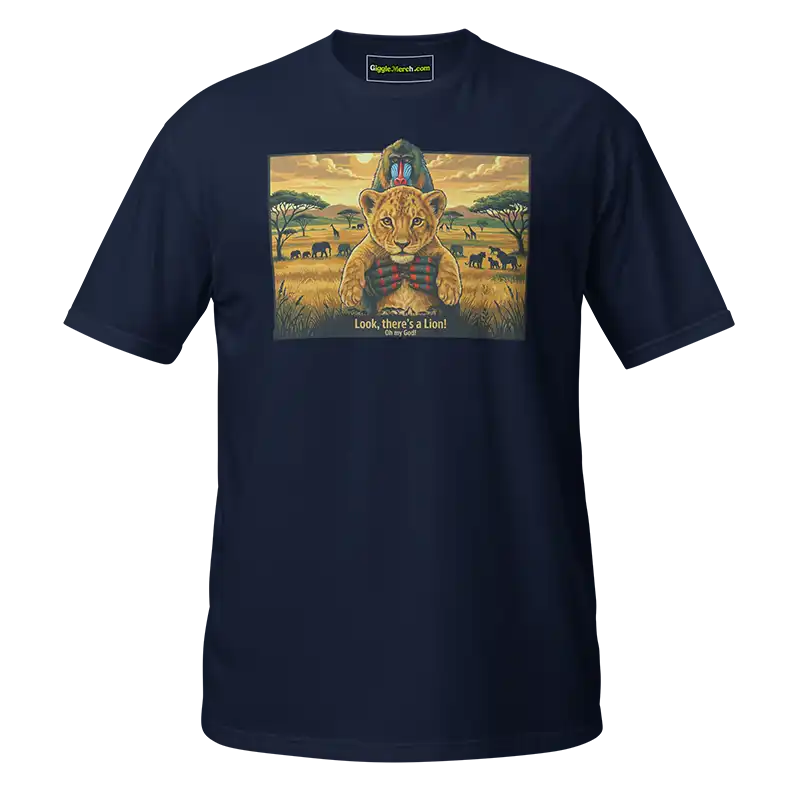Look There's A Lion OMG T-shirt navy