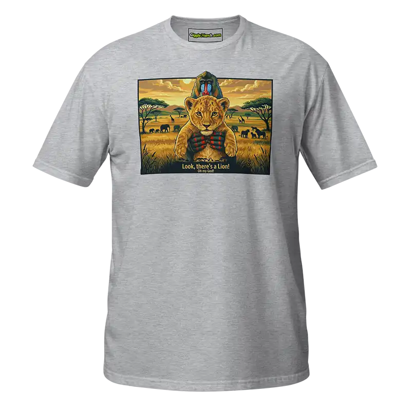 Look There's A Lion OMG T-shirt sport grey