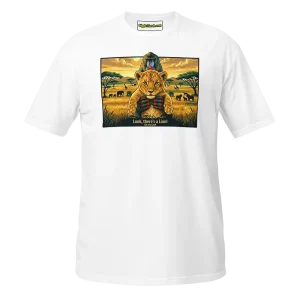 Look There's A Lion OMG T-shirt white
