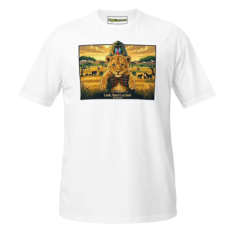 Look There's A Lion OMG T-shirt white