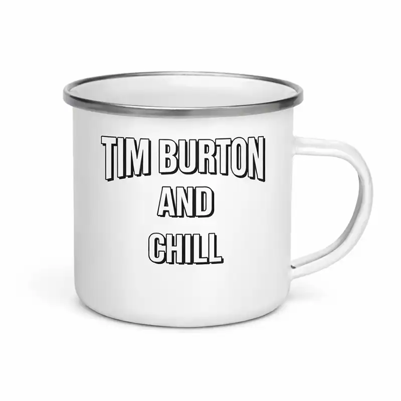 Tim Burton And Chill Enamel Mug 12 oz