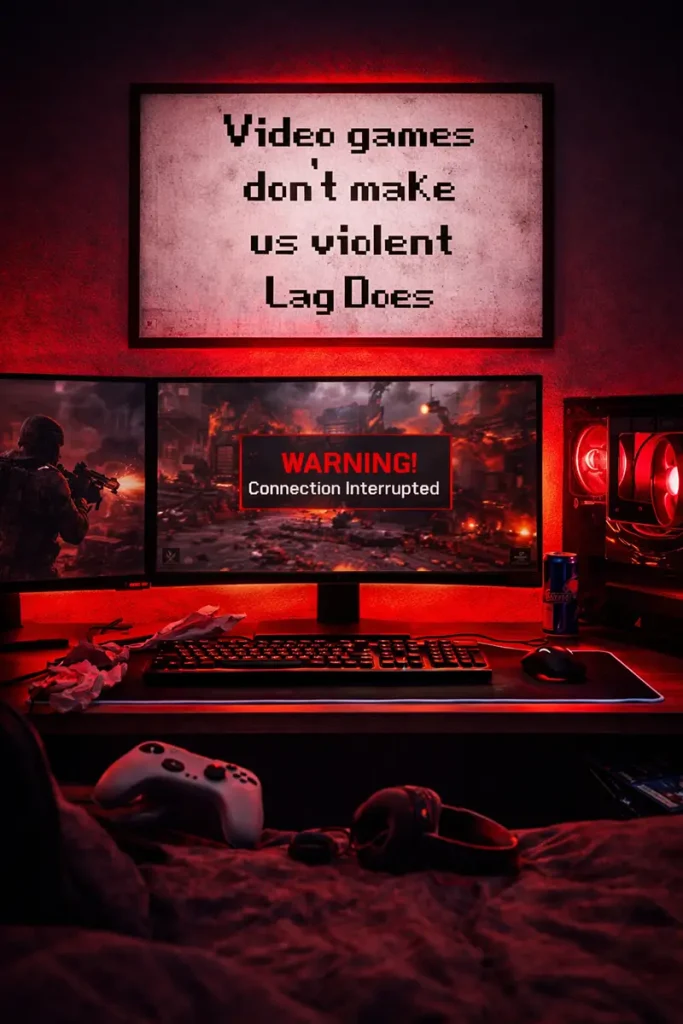 Video Games Don’t Make Us Violent Lag Does Poster