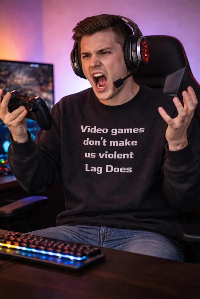 Video Games Don't Make Us Violent Lag Does Sweatshirt Crewneck