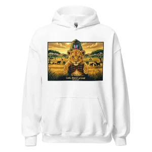 Look There's A Lion OMG Hoodie white