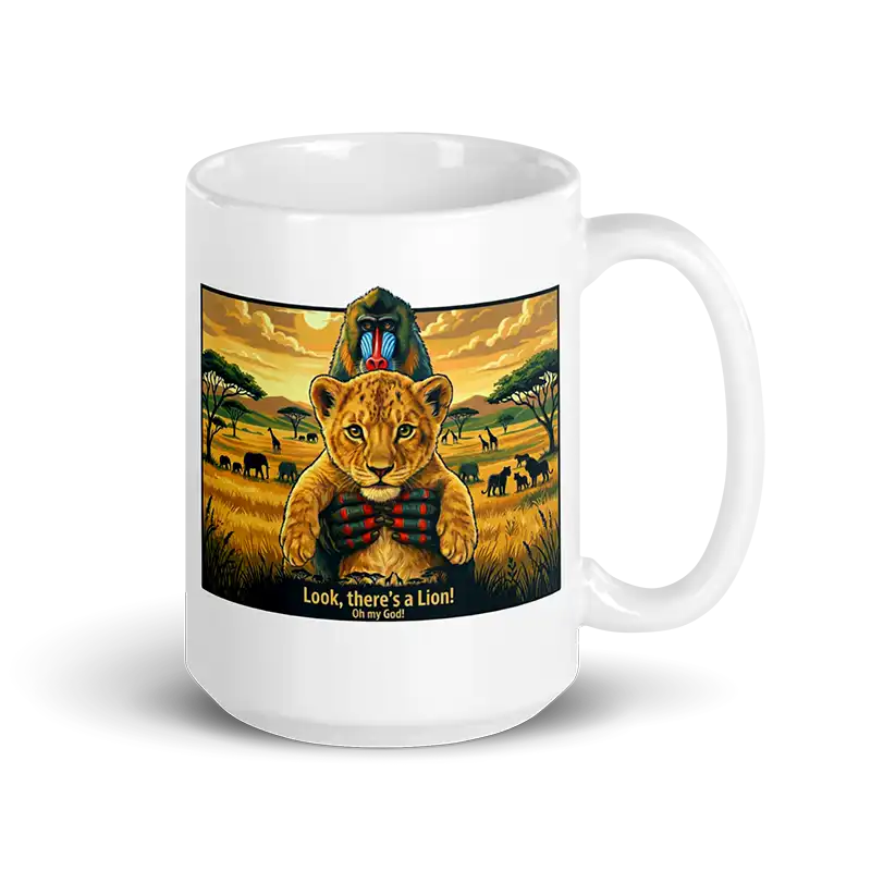 Look There's A Lion OMG Mug 15oz