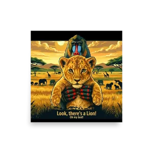 Look There's A Lion OMG Poster square
